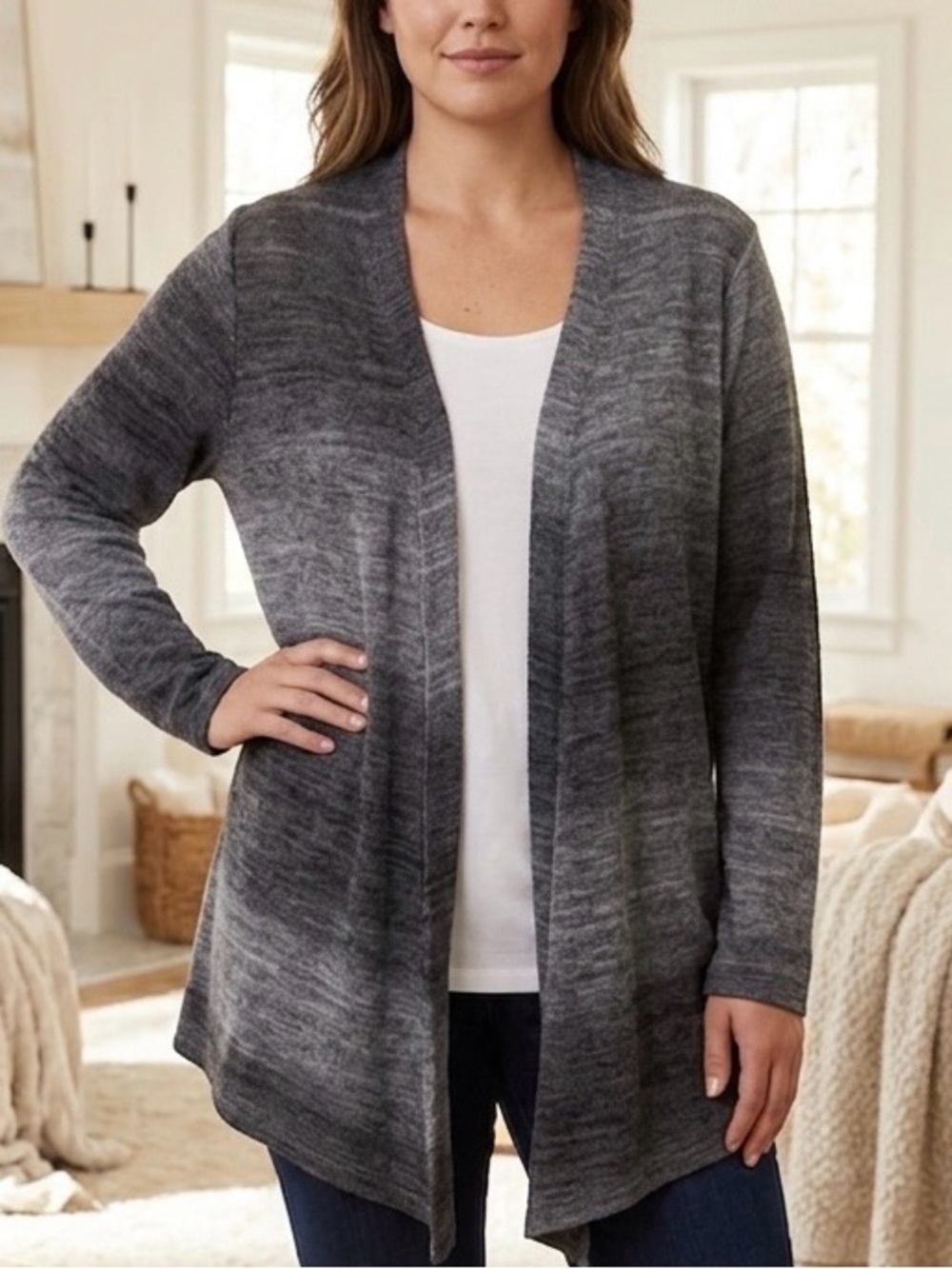 Pendleton Women's Ombre Gray Cardigan Size 2x